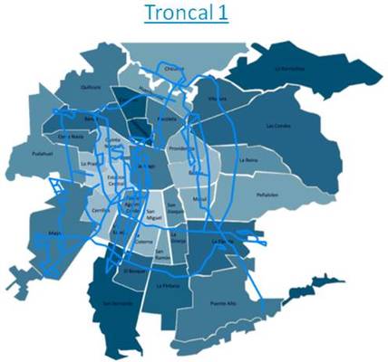 Recorrido Troncal 1