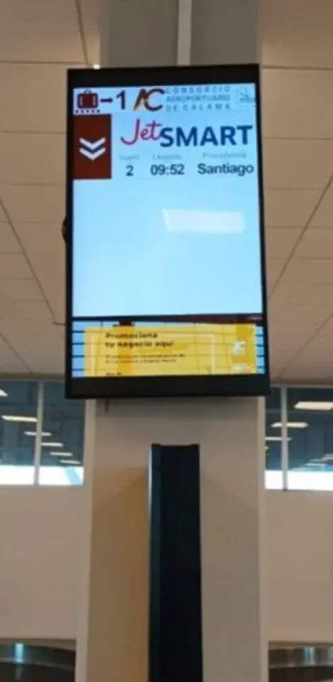 Pantalla BIDS /Sector Llegada Nacional - Aeropuerto Calama