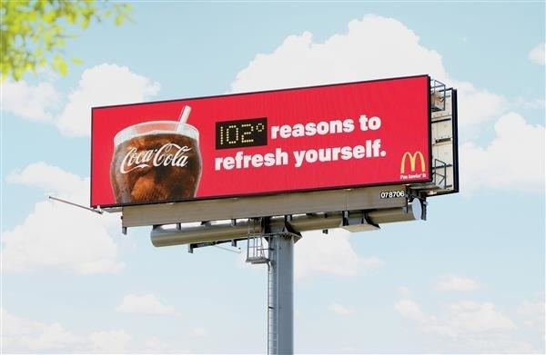 Publicidad de McDonalds y Coca Cola juntos