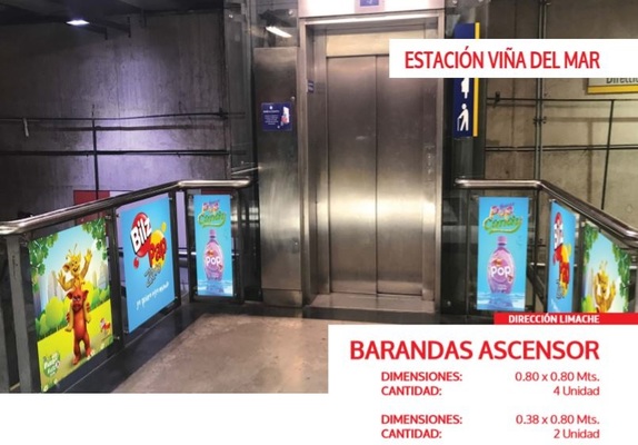 Foto de Barandas interiores de ascensor - Estación Viña del Mar