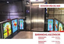Barandas interiores de ascensor - Estación Viña del Mar